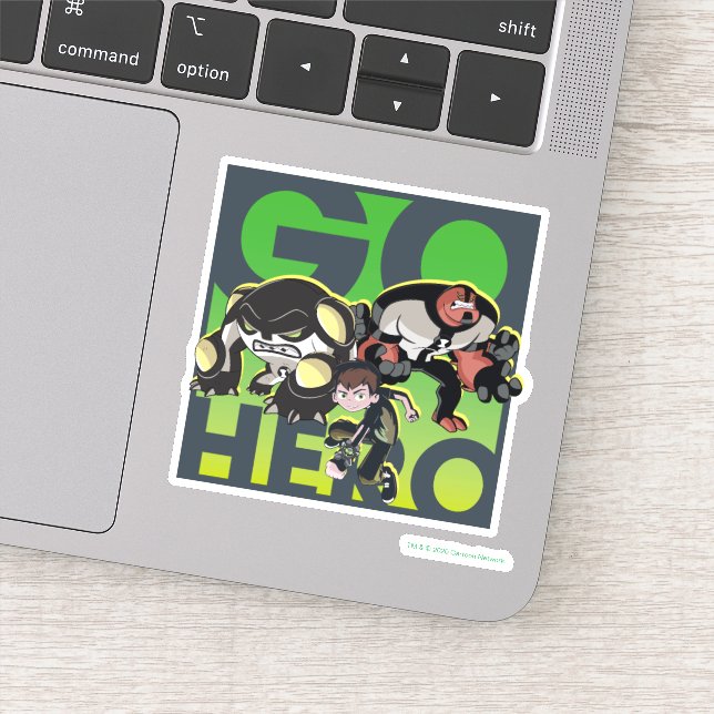 Adesivo Ben Tennyson, Cannonbolt e Quatro Braços - Ir Heró (Detalhe)