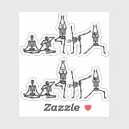 Adesivo Bendy Funny Yoga Skeletons - 2pc Vinyl Statement