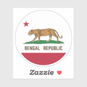 Adesivo Bengala República Tiger Flag Bengali Pride