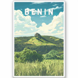 Adesivo Benin Illustration Viagem Art Vintage