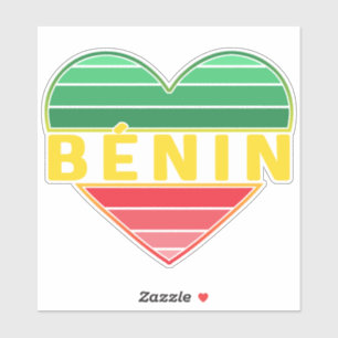 Adesivo Beninese Heart, Eu Adoro Benin