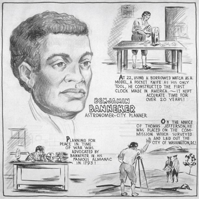 Adesivo Benjamin Banneker: Cientista Negro e Revolucionári (Frente)