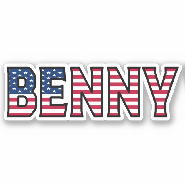 Adesivo Benny Name Vorname USA Sticker Stickerset (Frente)