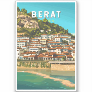 Adesivo Berat Albânia Viagem Art Vintage