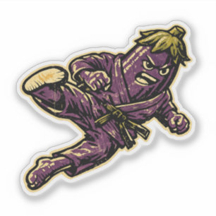 Adesivo Berenjena Judoka — Vintage Retro Street Fighter 