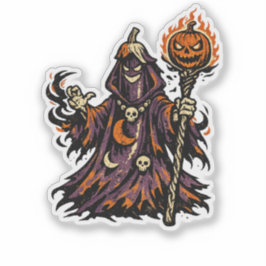 Adesivo Beringela Feiticeiro Sombrio Halloween — Assustado