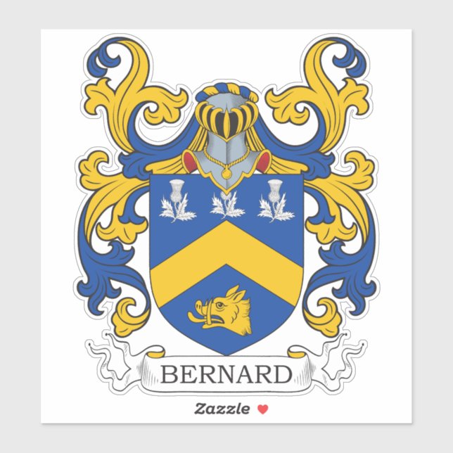 Adesivo Bernard Family Crest (Folha)