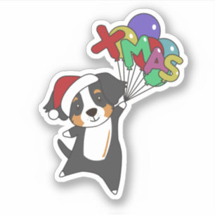 Adesivo Bernese Feliz Natal Cachorros de Natal Feliz