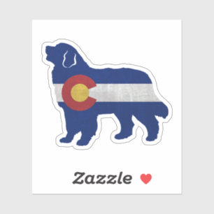 Adesivo Bernese Mountain Dog Colorado Flag Silhouette
