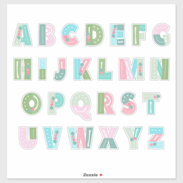 Adesivo Berry feliz [alfabeto maiúsculo] (Folha)