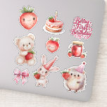 Adesivo Berry First Birthday Kids Strawberry<br><div class="desc">Berry First Birthday Kids Strawberry.</div>