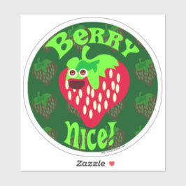 Adesivo Berry Nice Cute Strawberry Cartoon de Arte Diverti