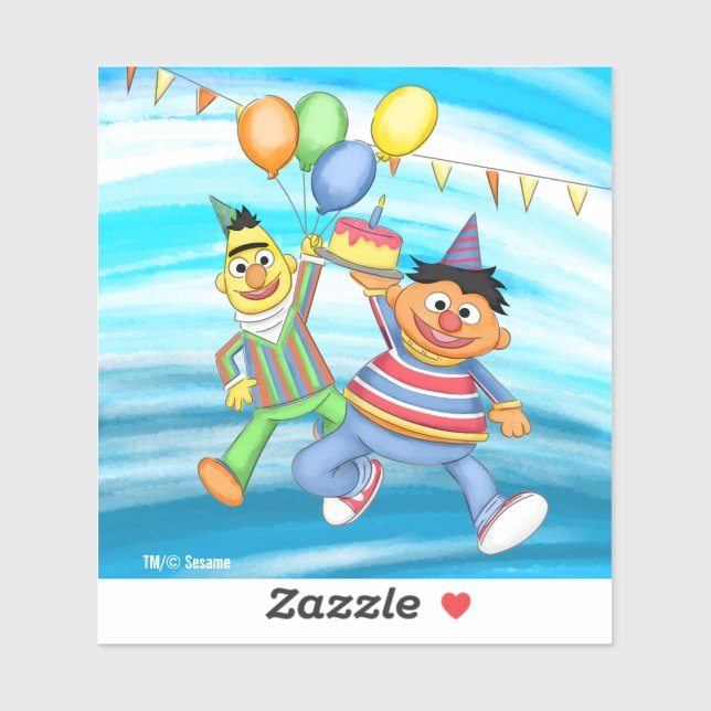 Adesivo Bert e Ernie Birthday Balloons (Folha)
