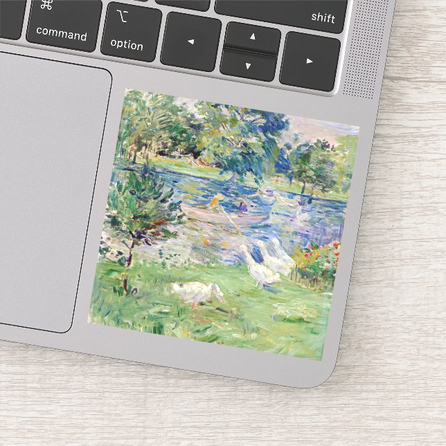 Adesivo Berthe Morisot - Rapariga num Barco com Gansos (Detalhe)