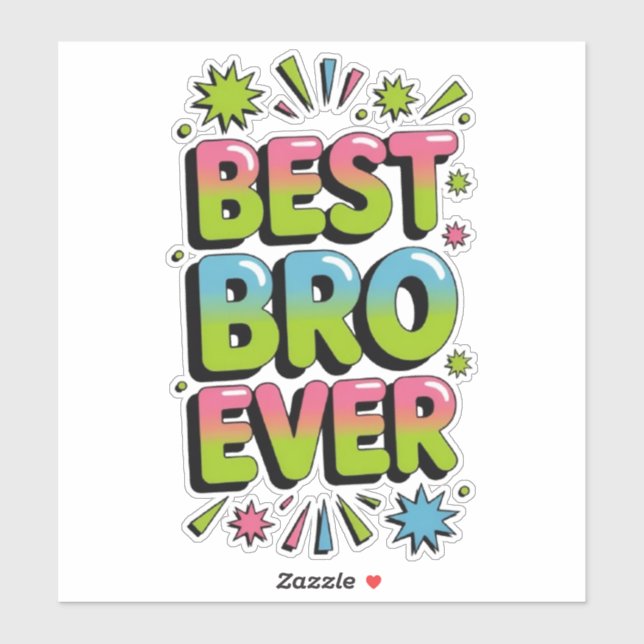 Adesivo Best Bro Ever (Folha)