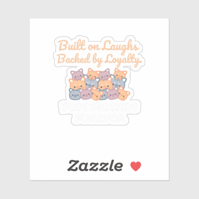 ADESIVO BEST FRIENDS FOREVER, FUNNY CAT, FRIENDSHIP DAY (Folha)