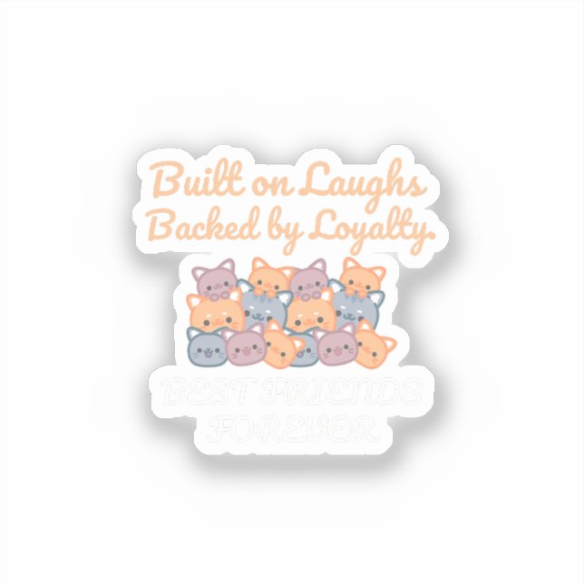 ADESIVO BEST FRIENDS FOREVER, FUNNY CAT, FRIENDSHIP DAY (Frente)