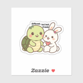 Adesivo Best Friends Sticker Cute Turtle and Bunny