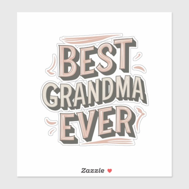 Adesivo Best grandma ever (Folha)