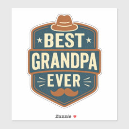Adesivo Best grandpa ever retro badge