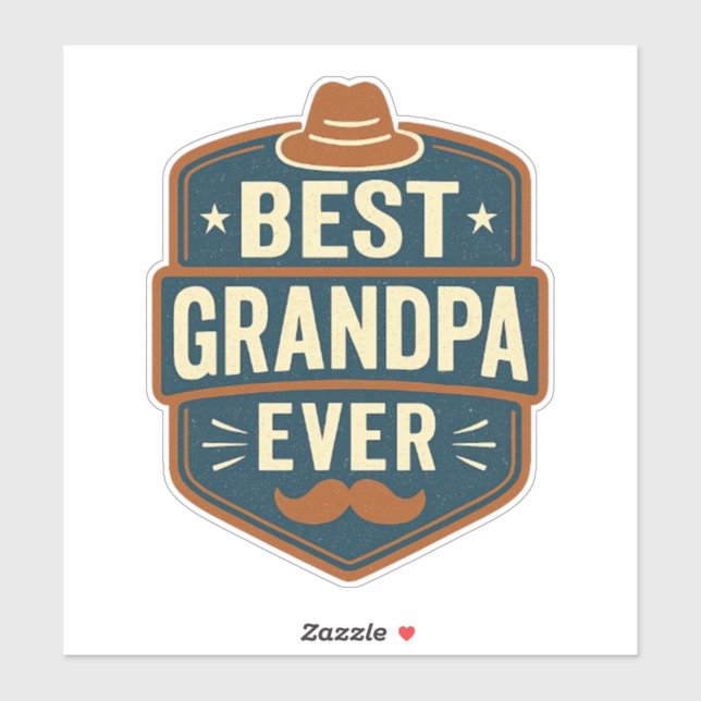 Adesivo Best grandpa ever retro badge (Folha)
