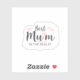 Adesivo Best Mum in the Realm Queen Medieval Floral