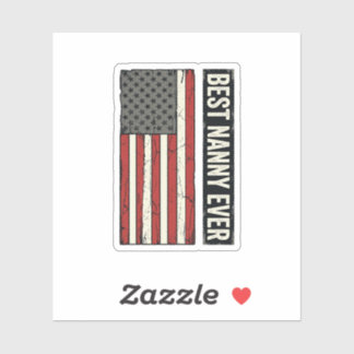 Adesivo Best Nanny Ever Patriotic Vintage Flag Shirt Desig