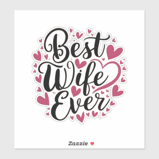 Adesivo Best wife ever  (Folha)