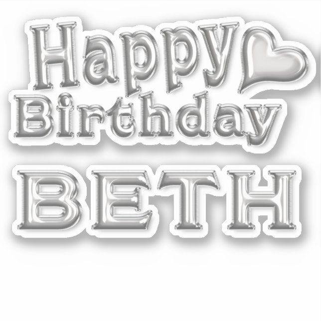 Adesivo Beth Happy Birthday silver Aufkleber Sticker (Frente)