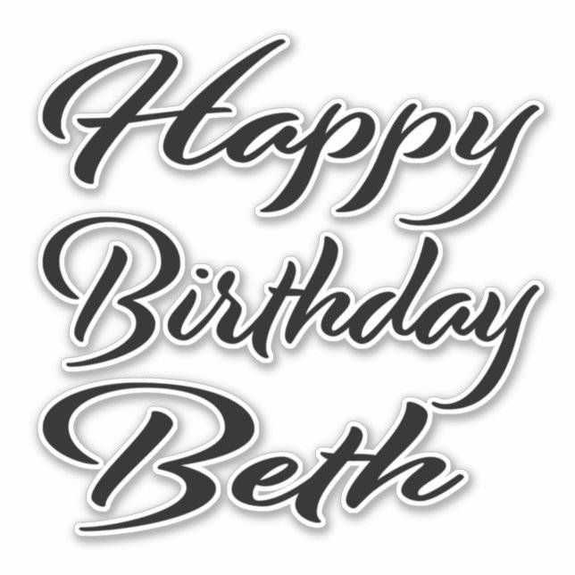 Adesivo Beth Name Vorname black Sticker Geburtstag (Frente)