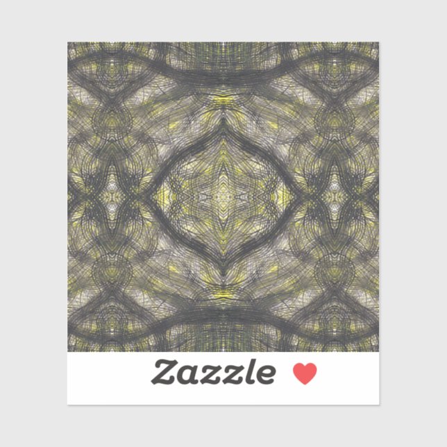 Adesivo Betwixt Abstract Dark Yellow Black Watercolor Art (Folha)