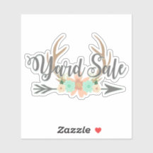 BHO Deer Antlers Arrow Yard Sale Sticker