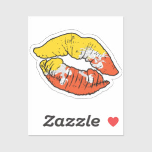 Adesivo Bhutanese Lipstick Love Flag
