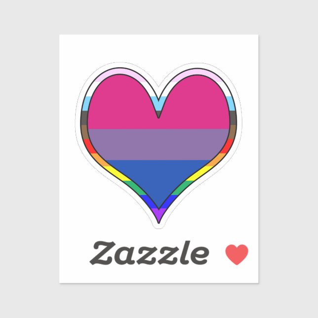Adesivo Bi Pride Heart Sticker (Folha)