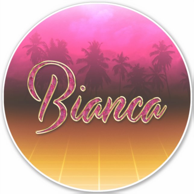 Adesivo Bianca Vorname Name golden pink Aufkleber Sticker (Frente)