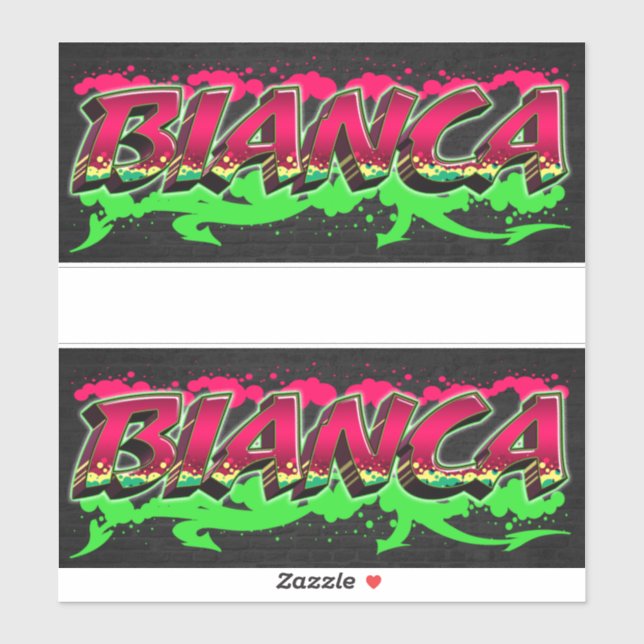 Adesivo Bianca Vorname Name Graffiti Aufkleber Sticker (Folha)