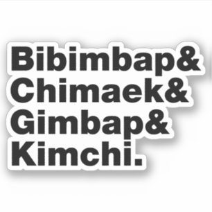 Adesivo Bibimbap & Chimaek & Gimbap & Kimchi. Comidas core