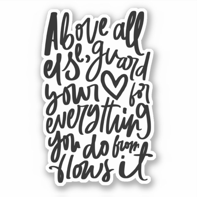 Adesivo Bíblia Cristã Verse Sticker - Provérbios 4 23 (Frente)