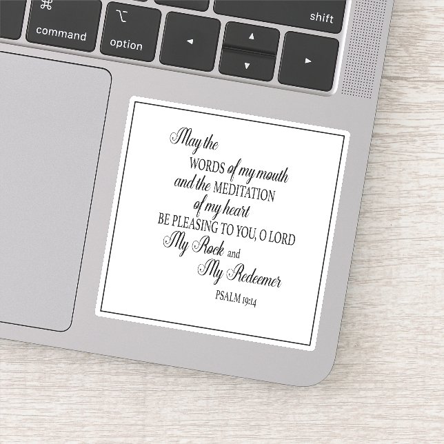 Adesivo Bíblia Cristã Verso Palavras da Minha Boca (Detalhe)