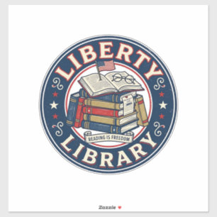 Adesivo Biblioteca da Liberdade Patriótica Leitura da Bibl