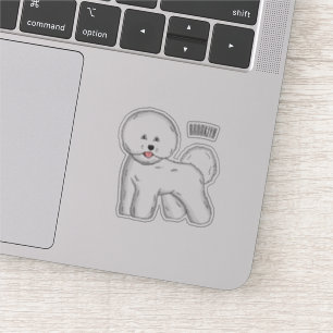 Adesivo Bichon frise dog cartoon illustration