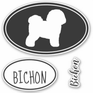 Adesivo Bichon Frise Silhouette Vinyl Sticker Set