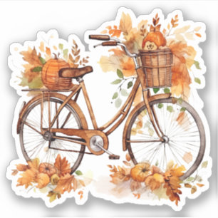 Adesivo Bicicleta com Bombeiros e Folhas Coloridas