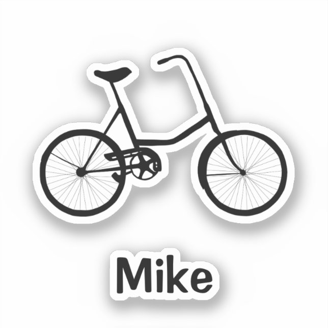 Adesivo Bicicleta de Duas Rodas com Nome (Frente)