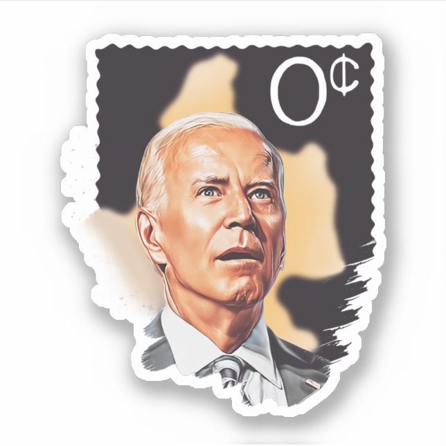 Adesivo Biden 0 Cent Stamp No Sense No Cent (Frente)