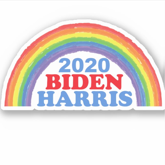 Adesivo Biden Harris 2020 Rainbow (Frente)
