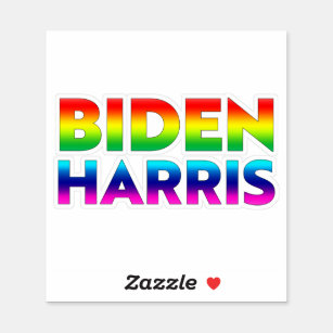 Adesivo "Biden Harris" Orgulho de cores arco-íris lgbt lgb
