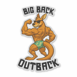 Adesivo Big Back Outback – Funny Kangaroo Gym Workout,