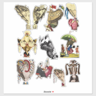 Adesivo Big Hair Powder Wigs Edwardian Art