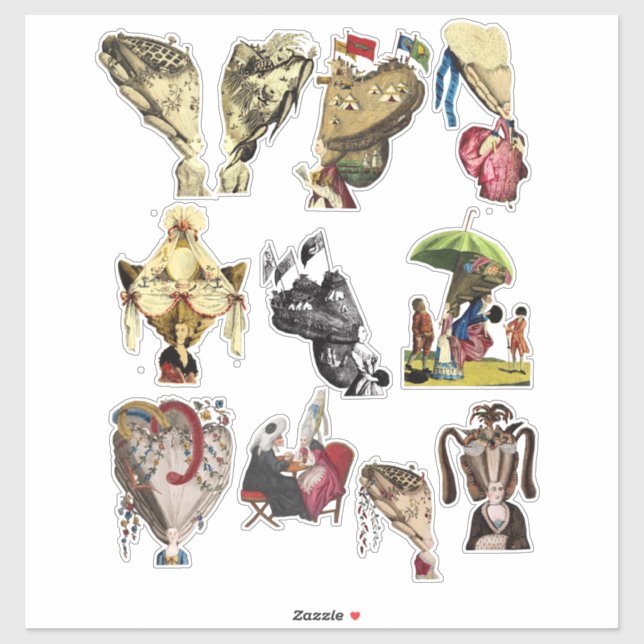 Adesivo Big Hair Powder Wigs Edwardian Art (Folha)